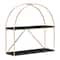 Hello Honey® Wood & Metal Gold Crescent Wall Shelf